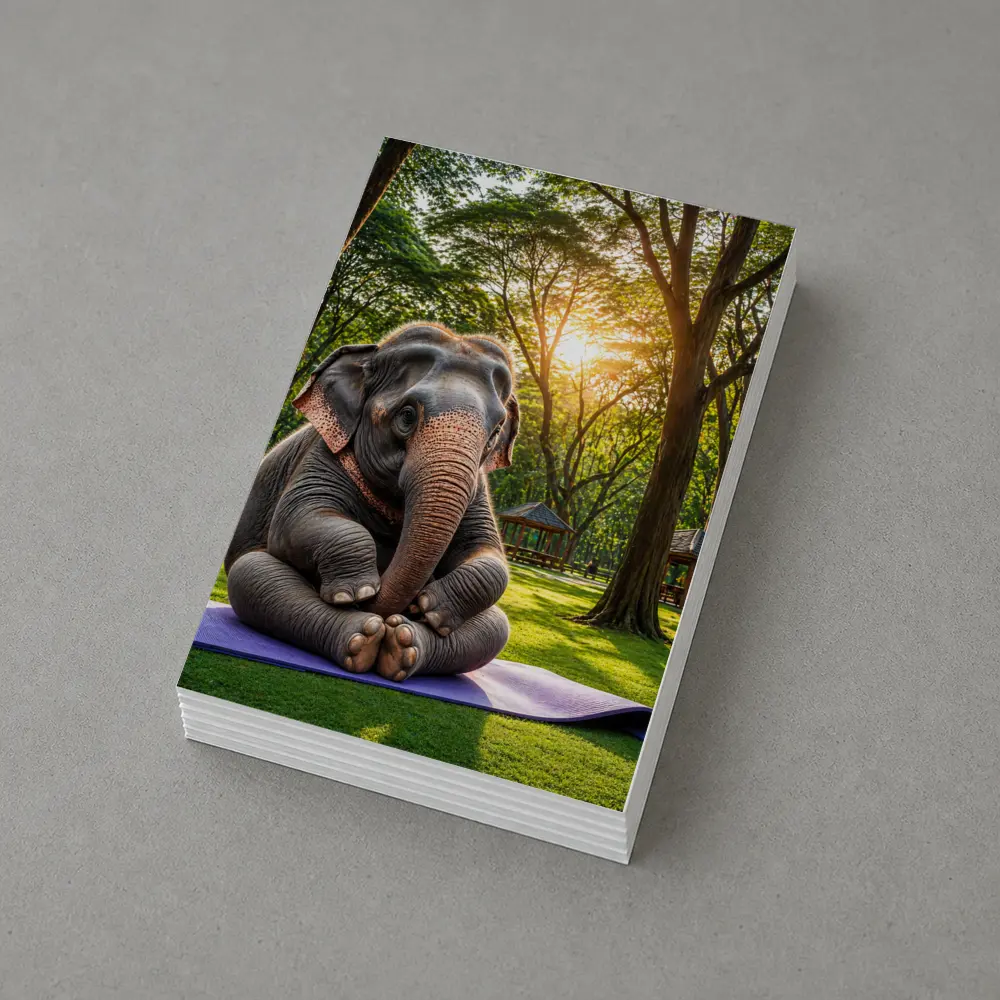 Elephant Doing Yoga In Sunny Park – Postcards