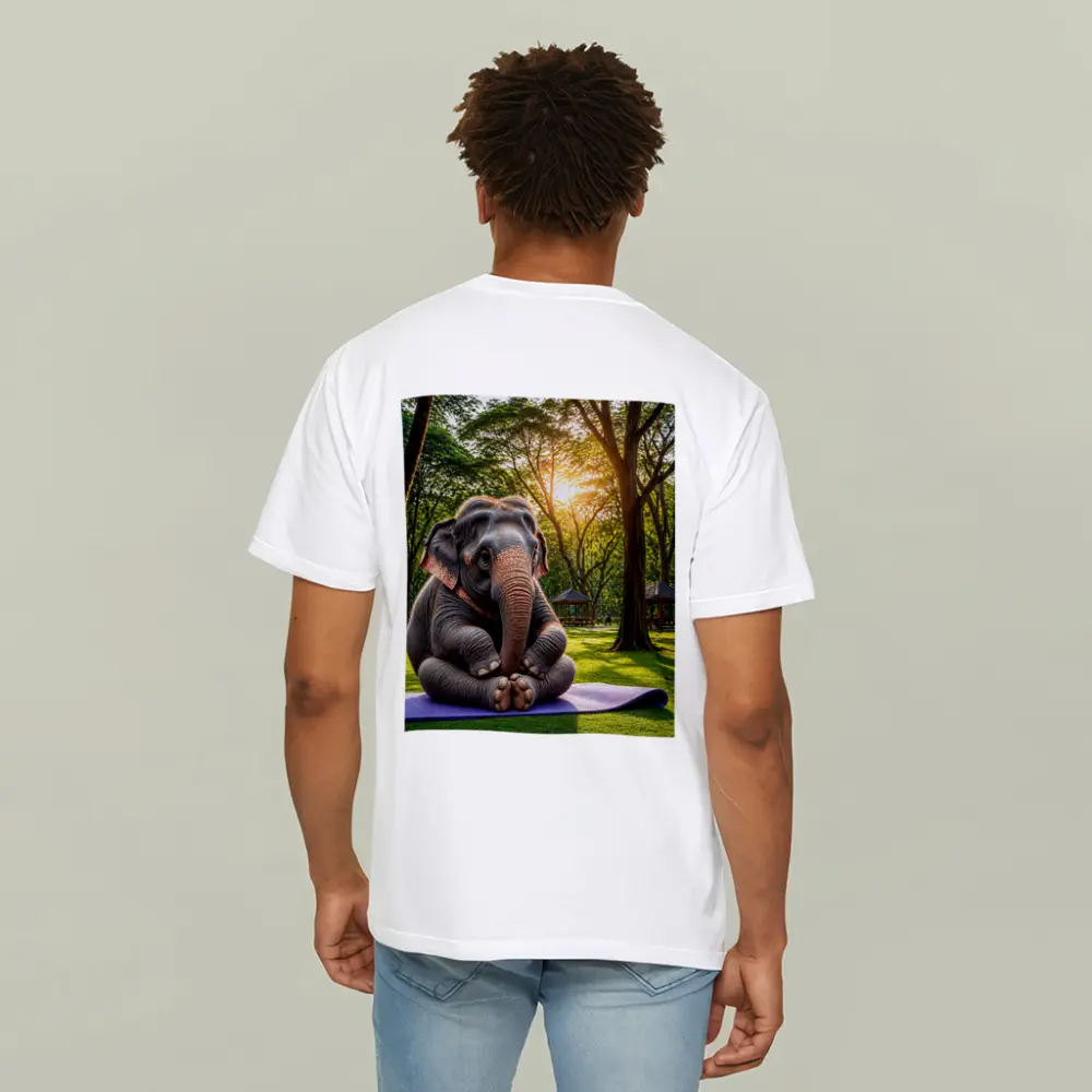 Elephant Doing Yoga In Sunny Park – T-Shirts