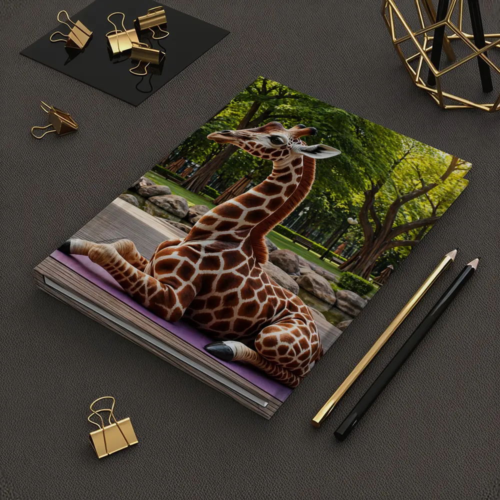 Giraffe Doing Yoga in Green Park – Notebooks
