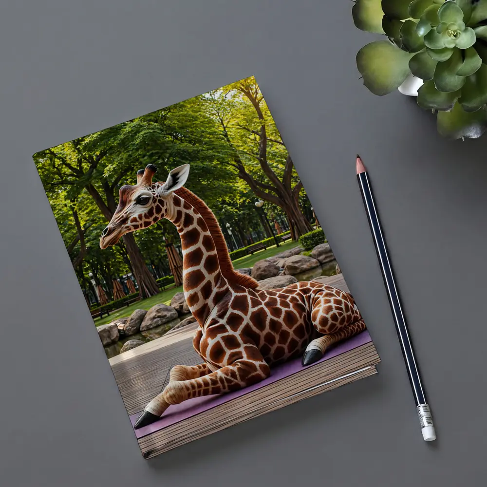 Giraffe Doing Yoga in Green Park – Notebooks