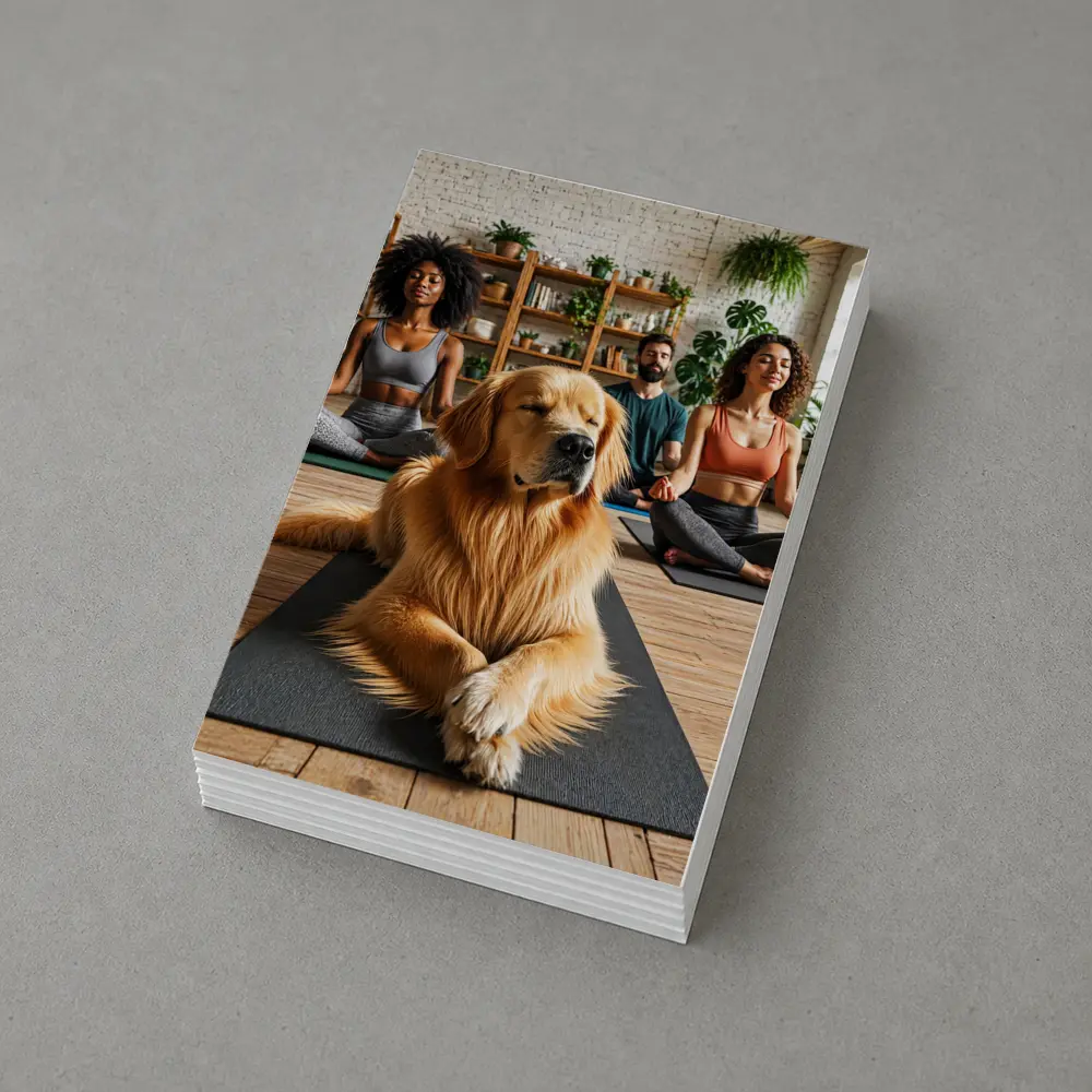 Golden Retriever Meditating With Yoga Class – Postcards