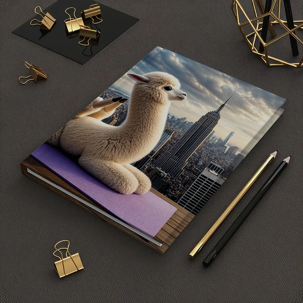 Alpaca Doing Yoga New York Skyline – Notebooks