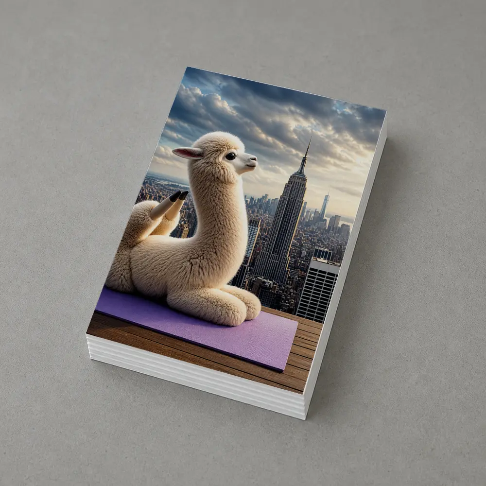 Alpaca Doing Yoga New York Skyline – Postcards
