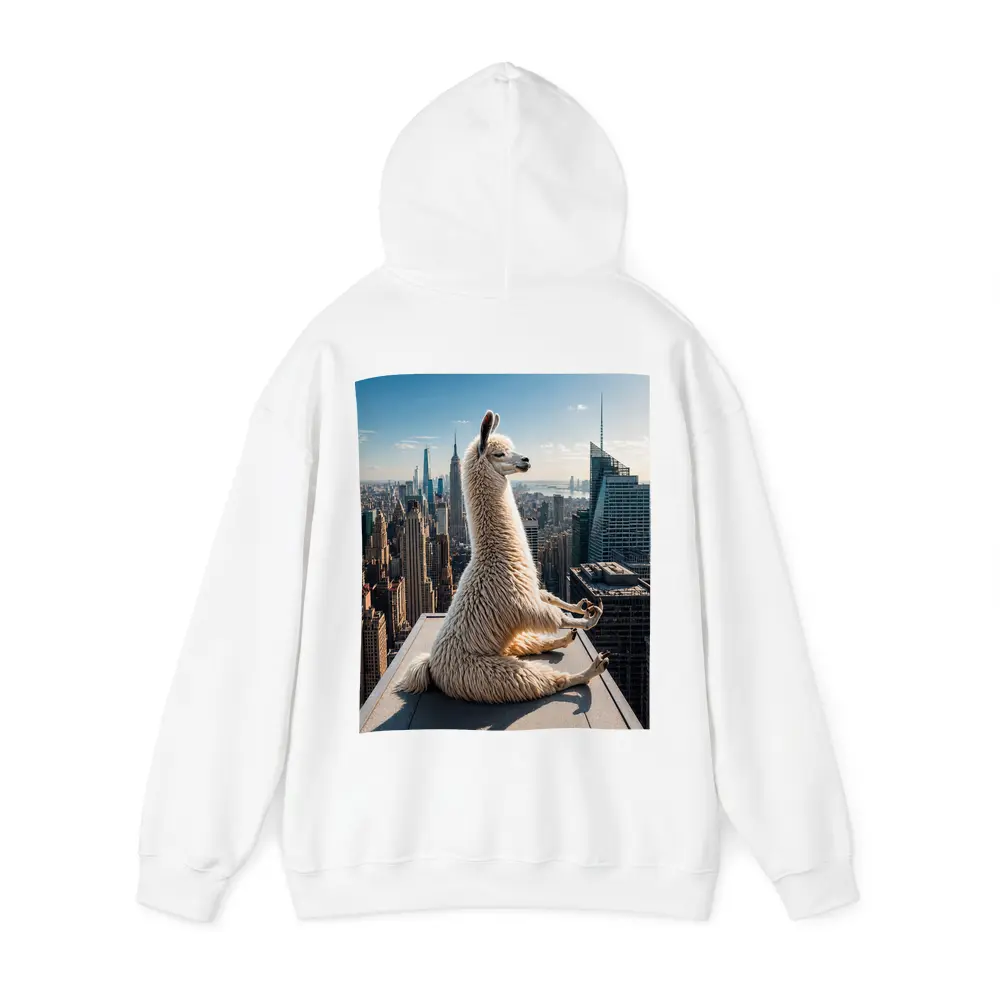 Llama Meditating On New York City Rooftop – Hoodies