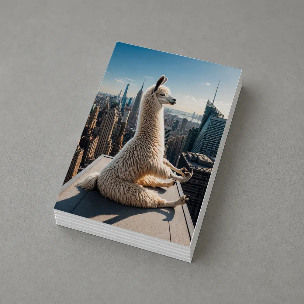 Llama Meditating On New York City Rooftop – Postcards