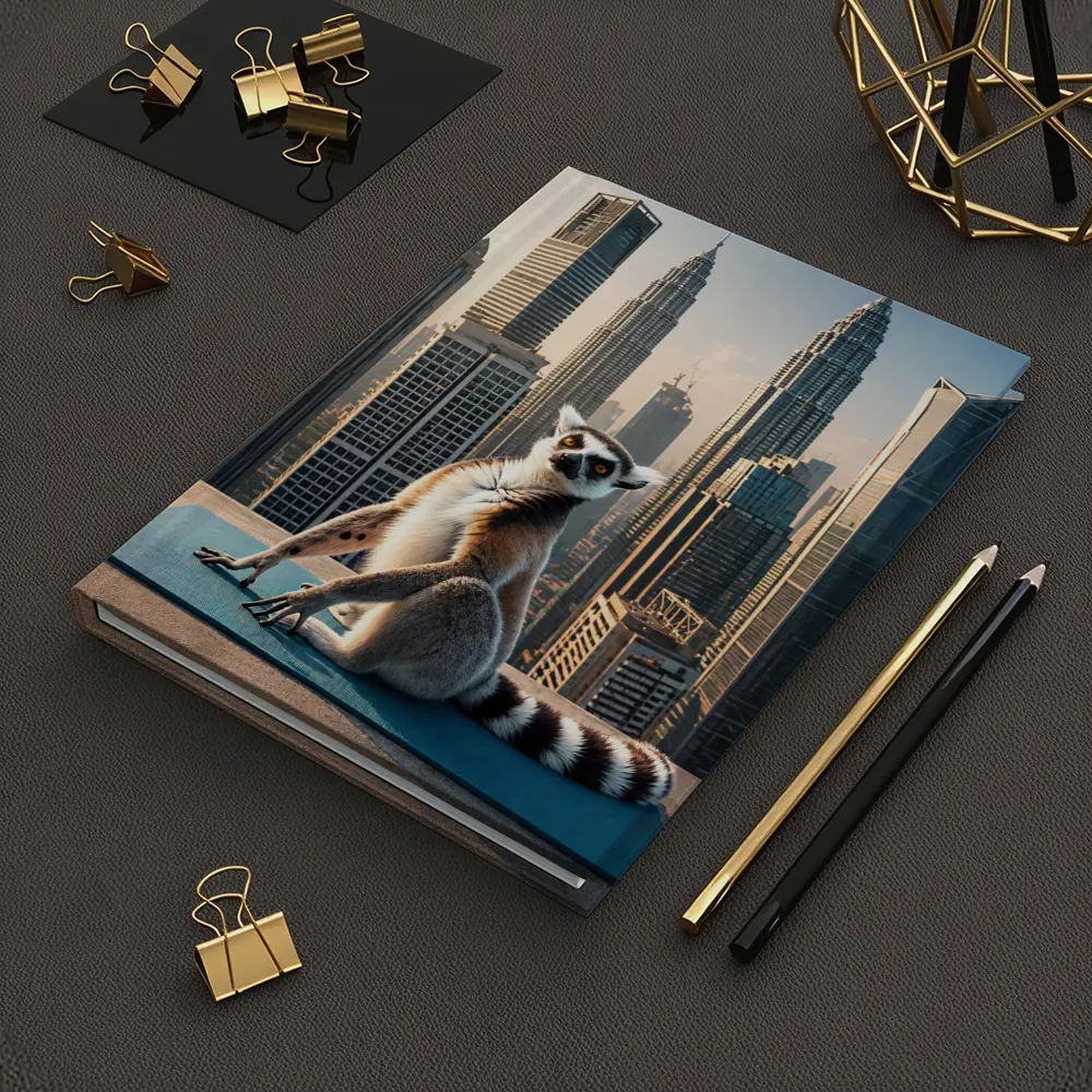 Ring Tailed Lemur Yoga City Skyline – Notebooks