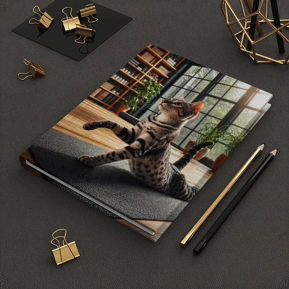 Egyptian Mau Cat Doing Yoga Studio Pose – Notebooks