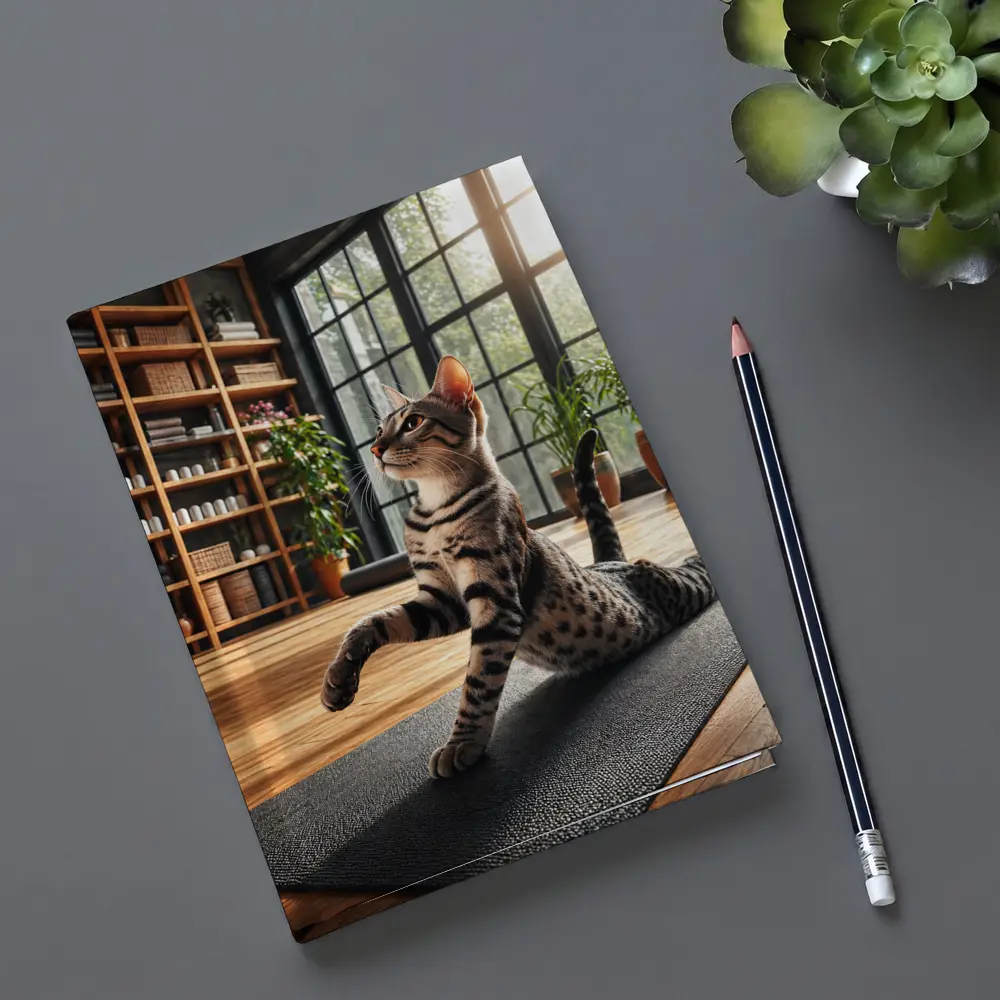 Egyptian Mau Cat Doing Yoga Studio Pose – Notebooks