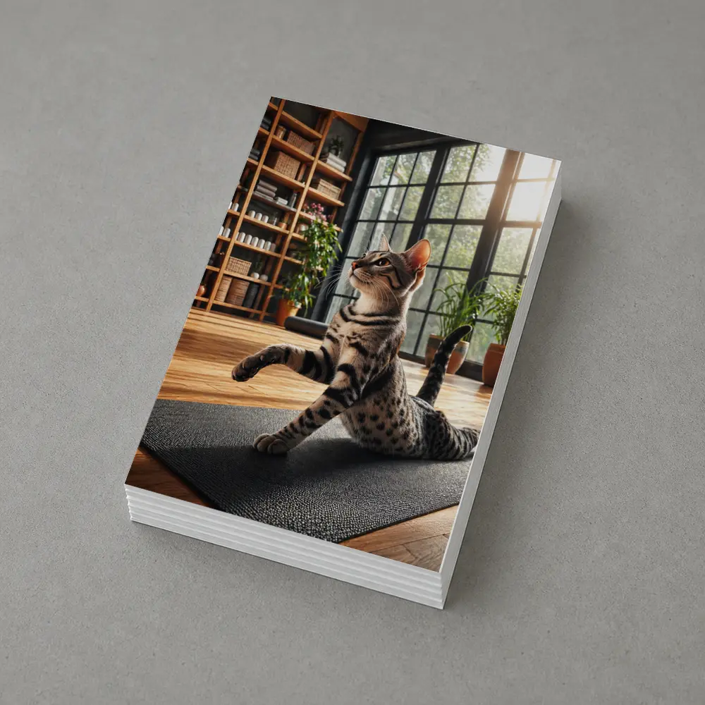 Egyptian Mau Cat Doing Yoga Studio Pose – Postcards