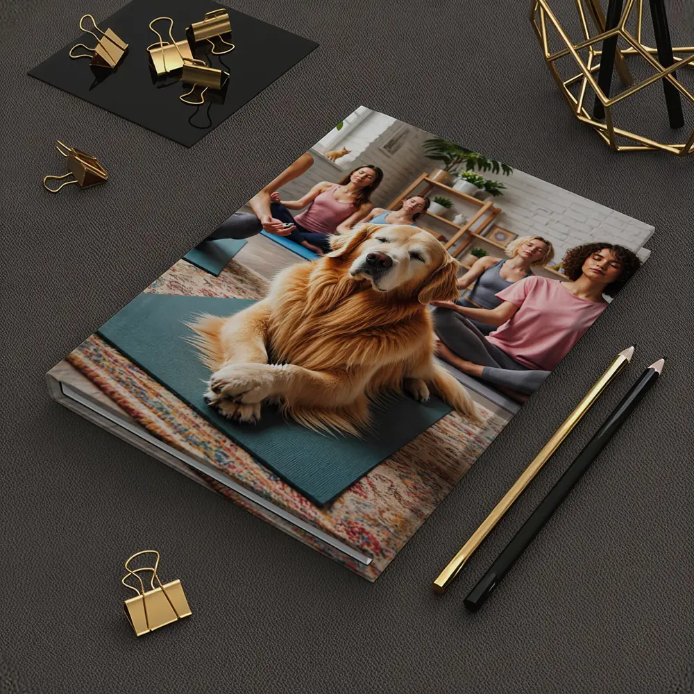 Golden Retriever Relaxing at Yoga Studio – Notebooks