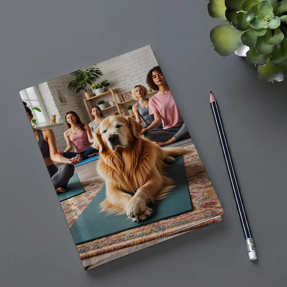 Golden Retriever Relaxing at Yoga Studio – Notebooks