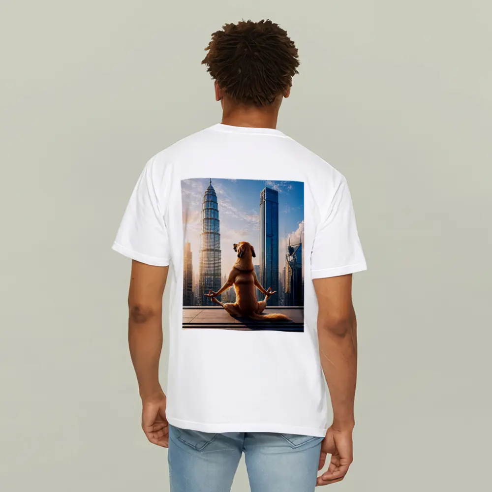 Meditating Dog Yoga City Skyline – T-Shirts