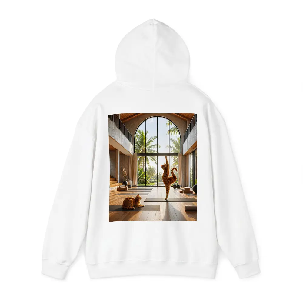 Orange Tabby Cats Practicing Yoga Studio – Hoodies
