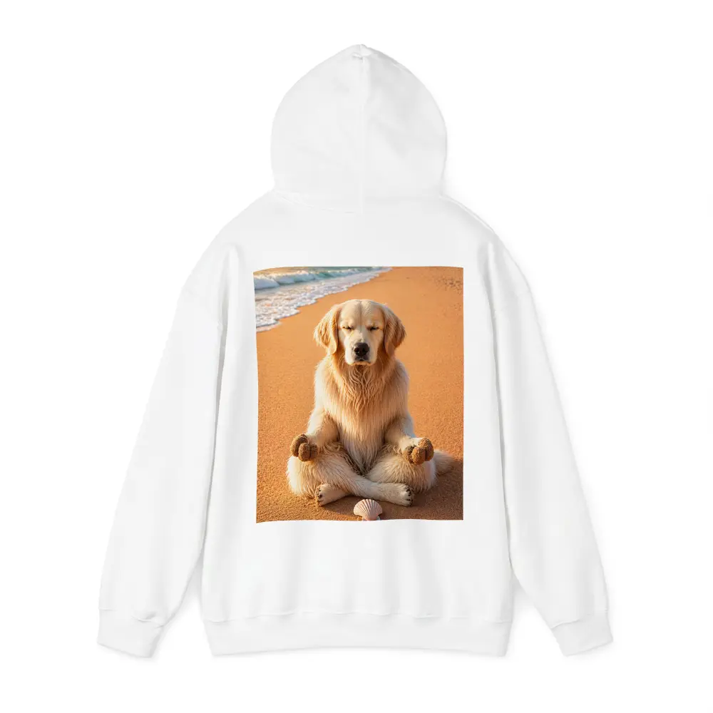 Golden Retriever Meditating on Sunny Beach – Hoodies