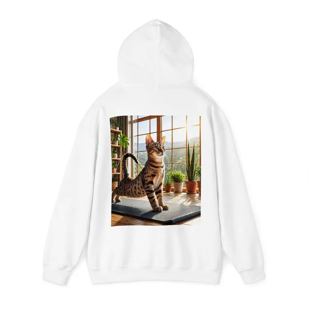 Egyptian Mau Cat on Yoga Mat Indoors – Hoodies