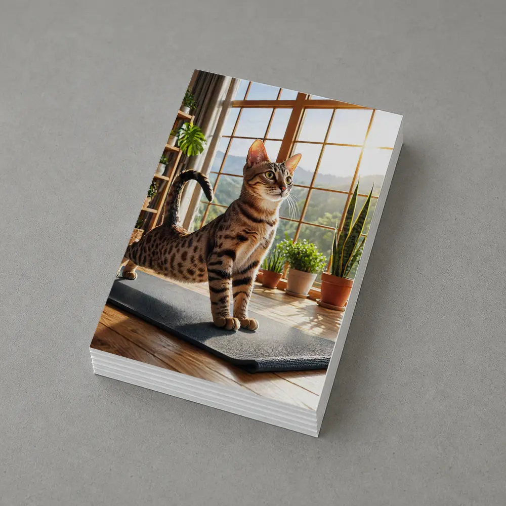 Egyptian Mau Cat on Yoga Mat Indoors – Postcards