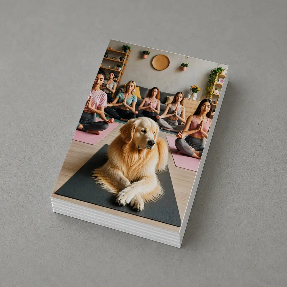Golden Retriever Meditating With Women Yoga Studio – Postcards