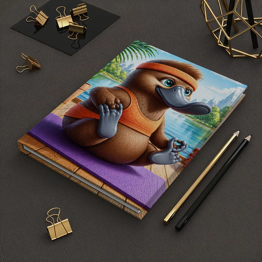 Cartoon Platypus Meditating On Yoga Mat – Notebooks