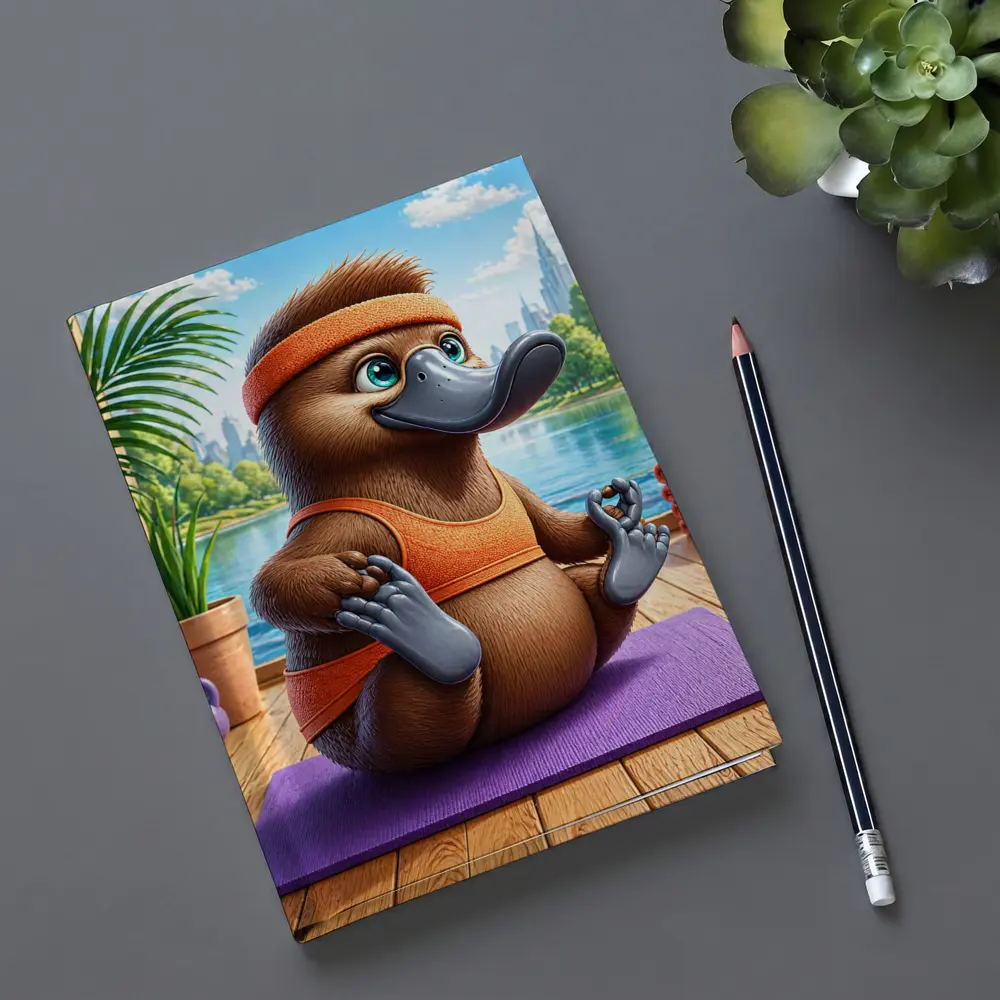 Cartoon Platypus Meditating On Yoga Mat – Notebooks