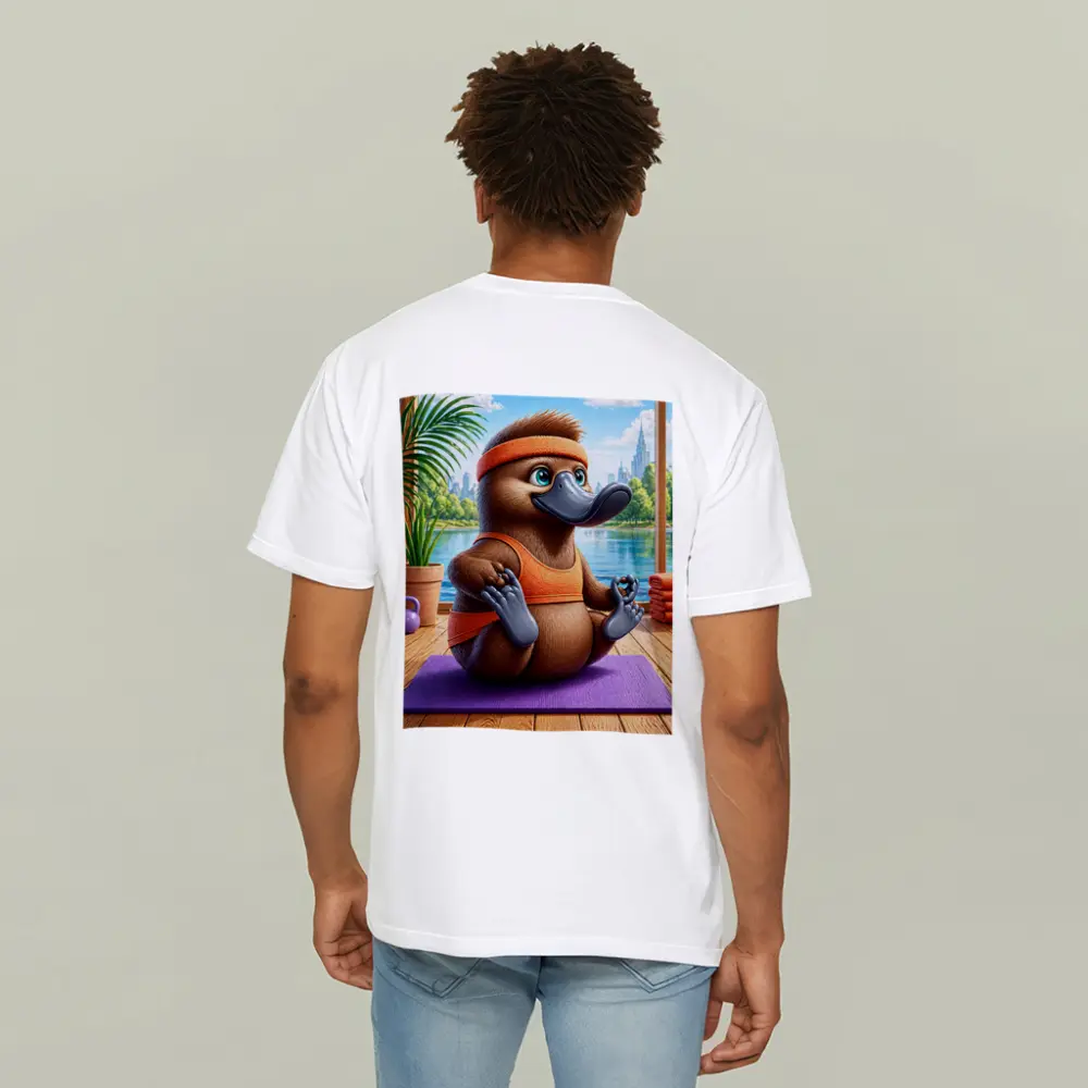 Cartoon Platypus Meditating On Yoga Mat – T-Shirts