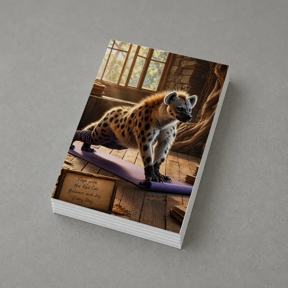 Hyena Doing Yoga on Purple Mat – Postcards