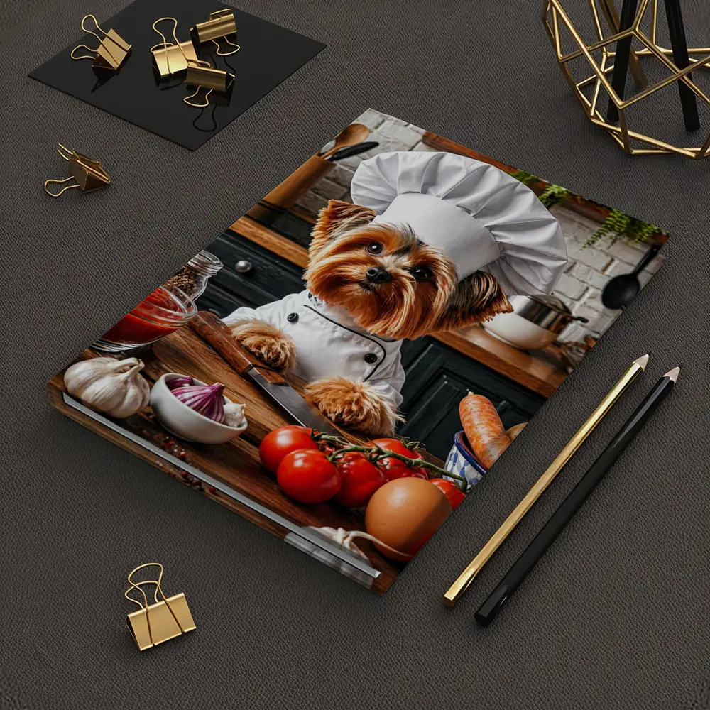 Yorkshire Terrier Chef Cooking in Kitchen – Notebooks