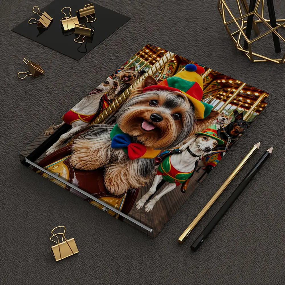 Yorkshire Terrier Dogs Dressed Carnival Carousel – Notebooks