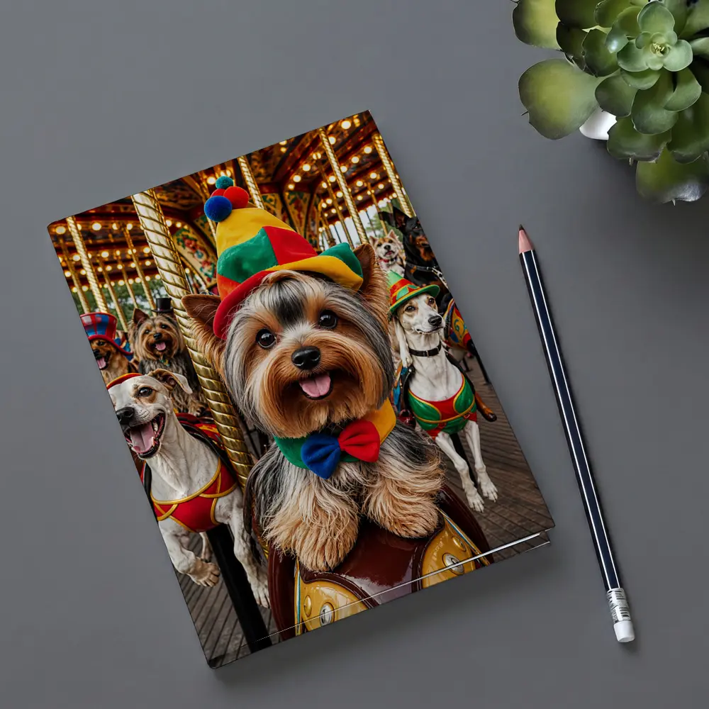 Yorkshire Terrier Dogs Dressed Carnival Carousel – Notebooks