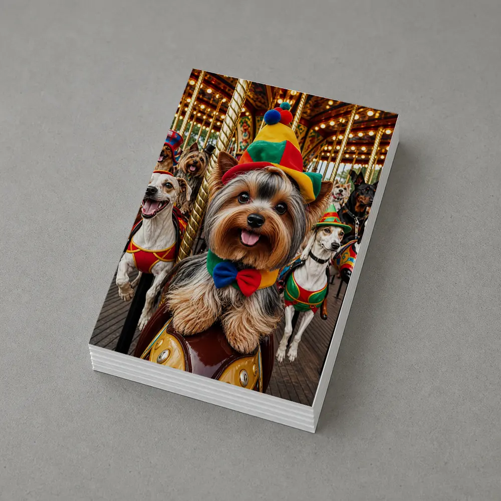 Yorkshire Terrier Dogs Dressed Carnival Carousel – Postcards