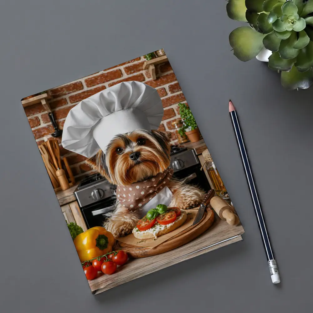 Yorkshire Terrier Chef Cooking In Kitchen – Notebooks