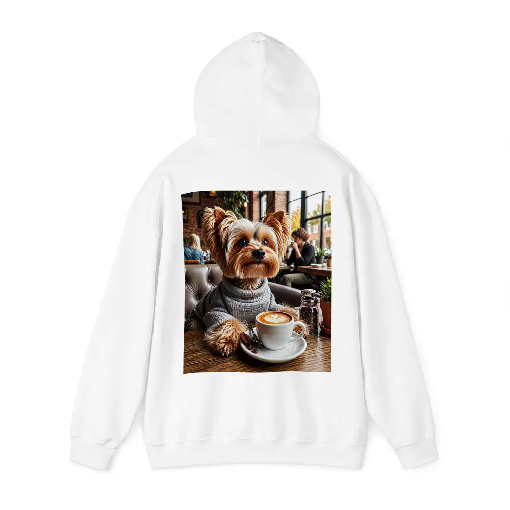 Yorkshire Terrier Wearing Sweater In Cozy Cafe – Hoodies