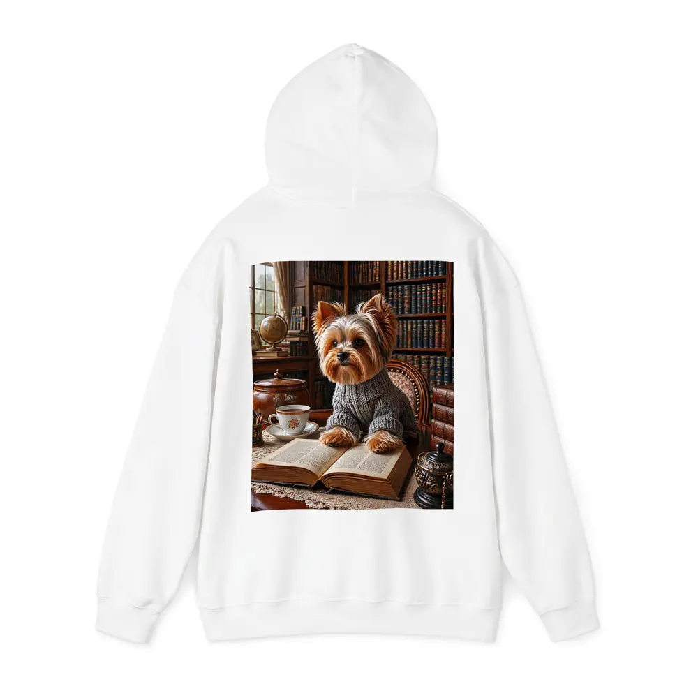 Yorkshire Terrier Reading Book Cozy Library – Hoodies