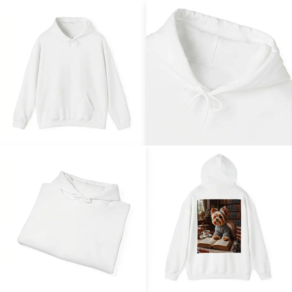 Yorkshire Terrier Reading Book Cozy Library – Hoodies