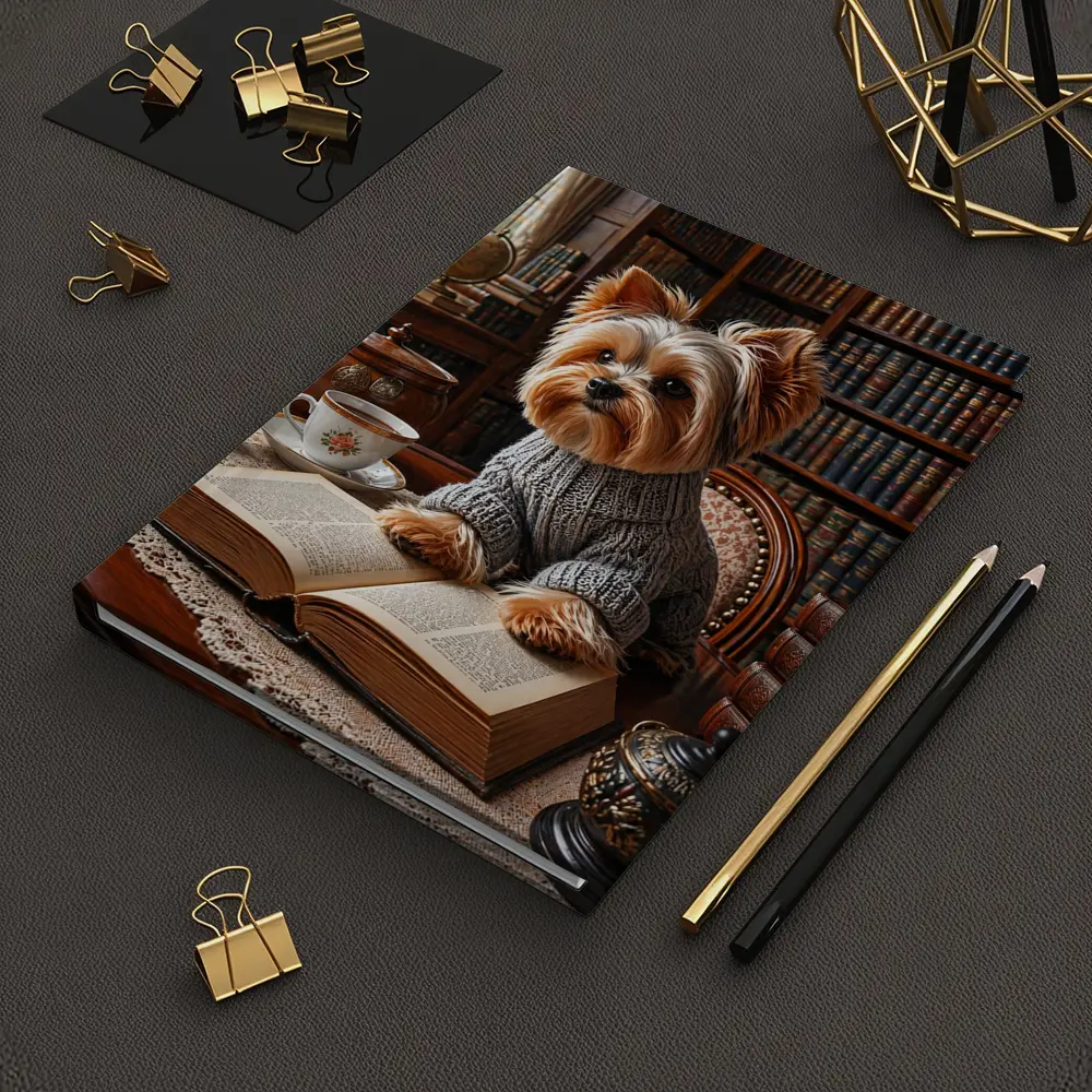 Yorkshire Terrier Reading Book Cozy Library – Notebooks