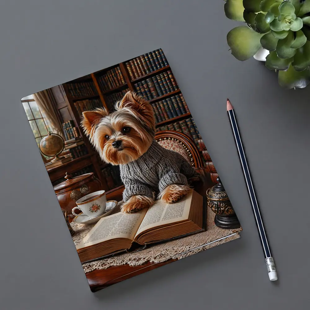 Yorkshire Terrier Reading Book Cozy Library – Notebooks