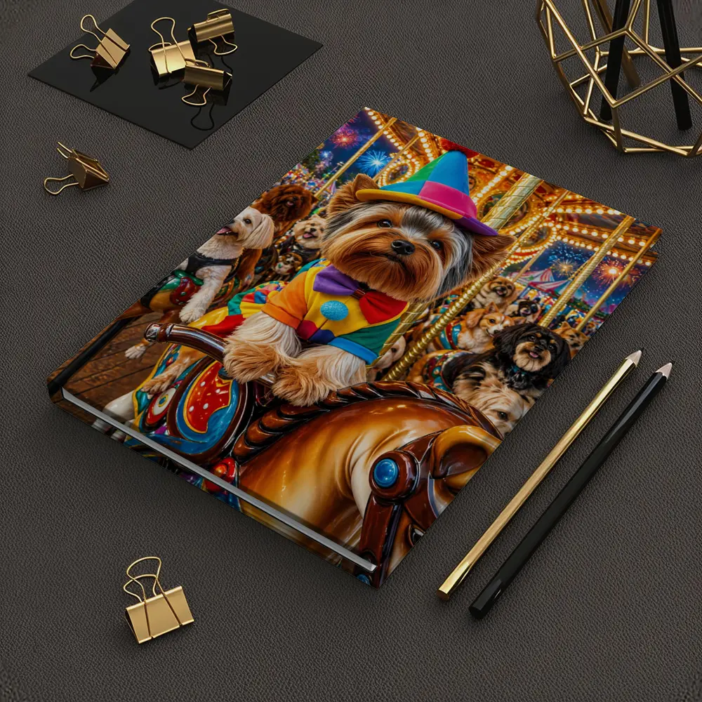Yorkshire Terrier Clown Costume Carnival Carousel – Notebooks
