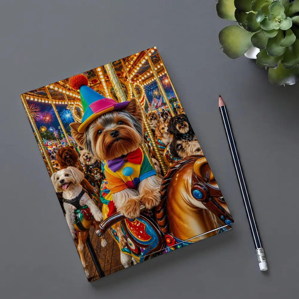 Yorkshire Terrier Clown Costume Carnival Carousel – Notebooks