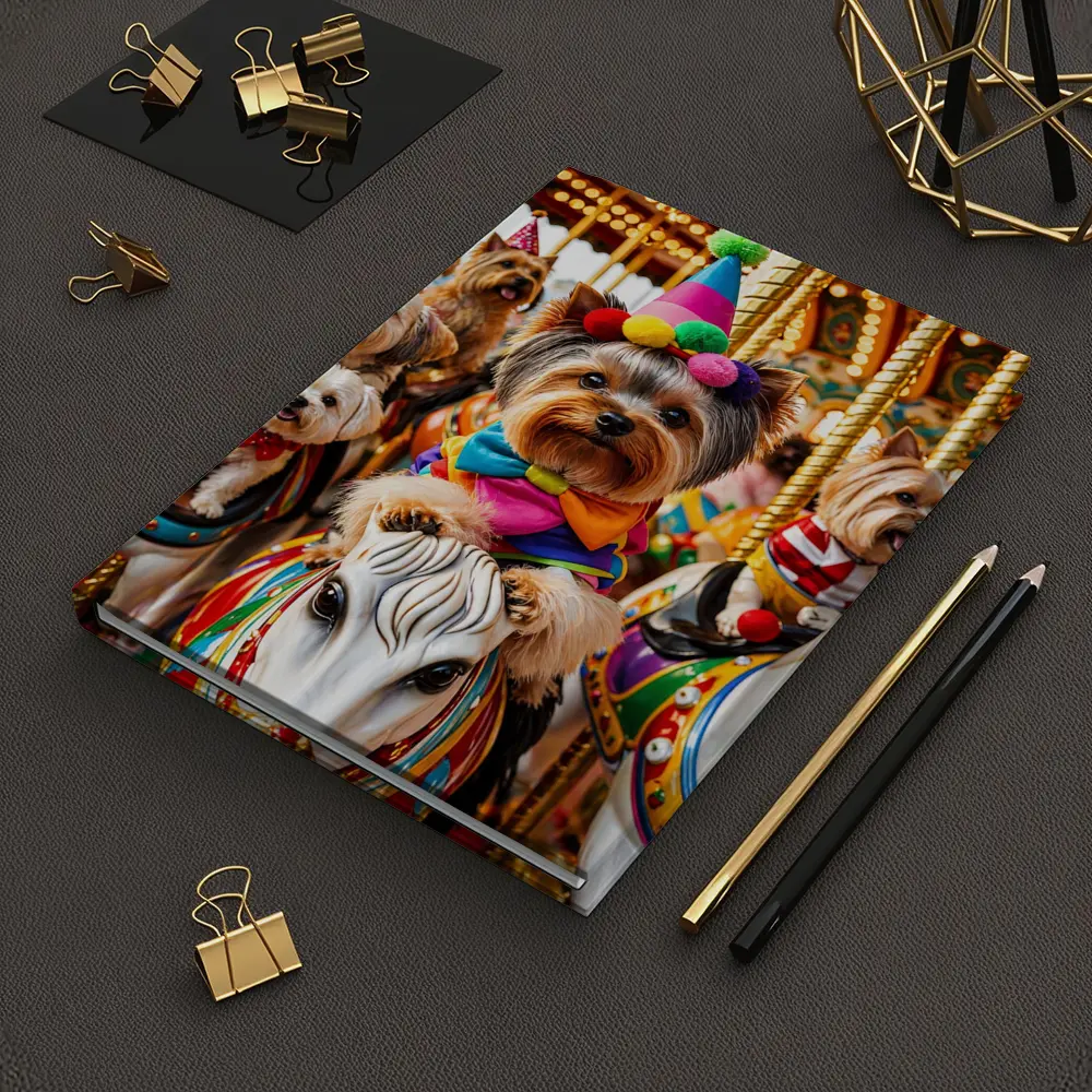 Yorkshire Terrier Clown Costume Carousel Carnival – Notebooks
