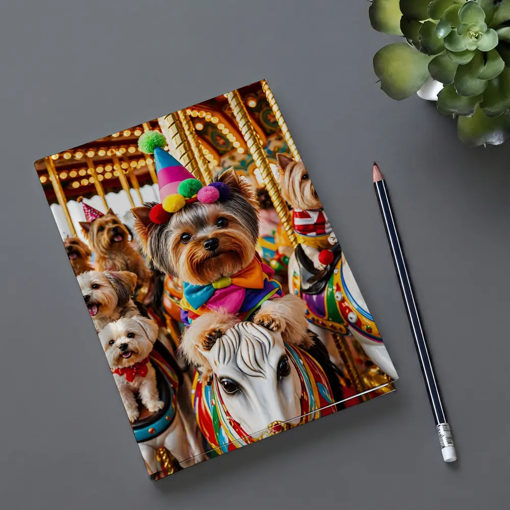 Yorkshire Terrier Clown Costume Carousel Carnival – Notebooks