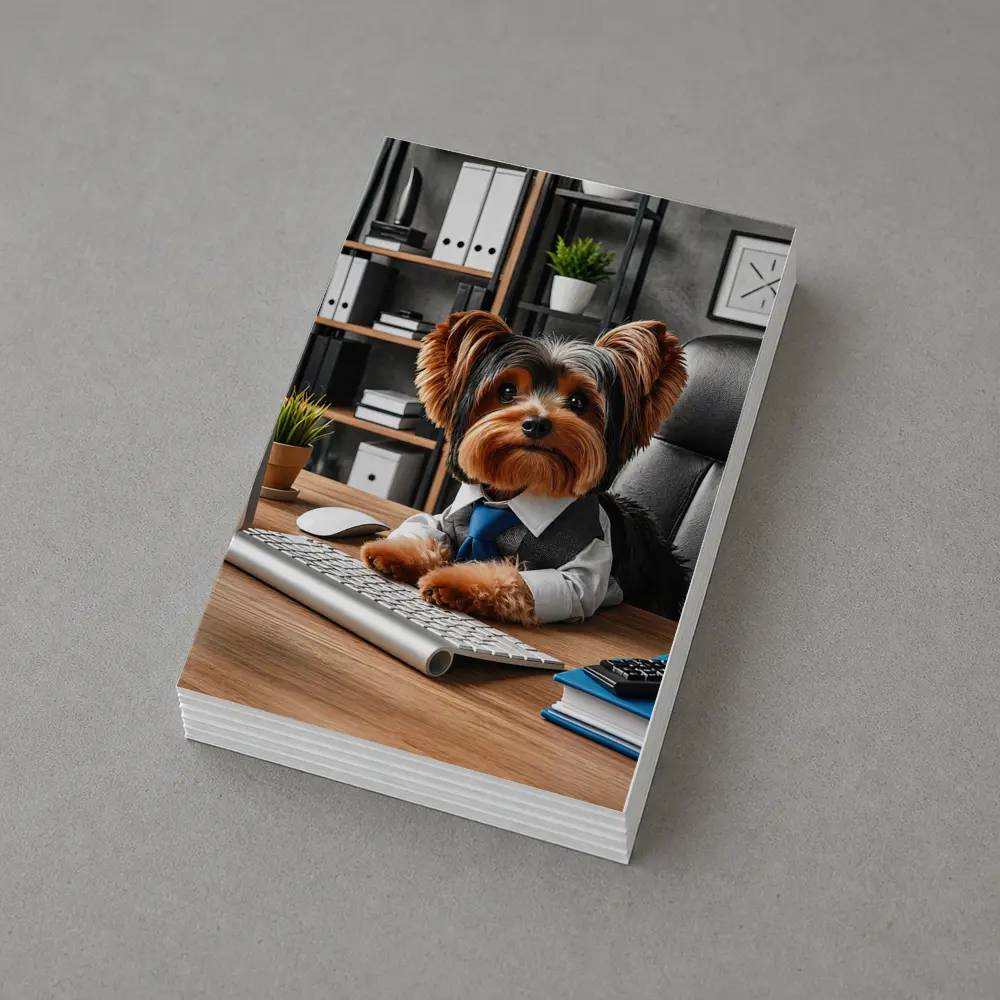Yorkshire Terrier Boss at Office Desk – Postcards