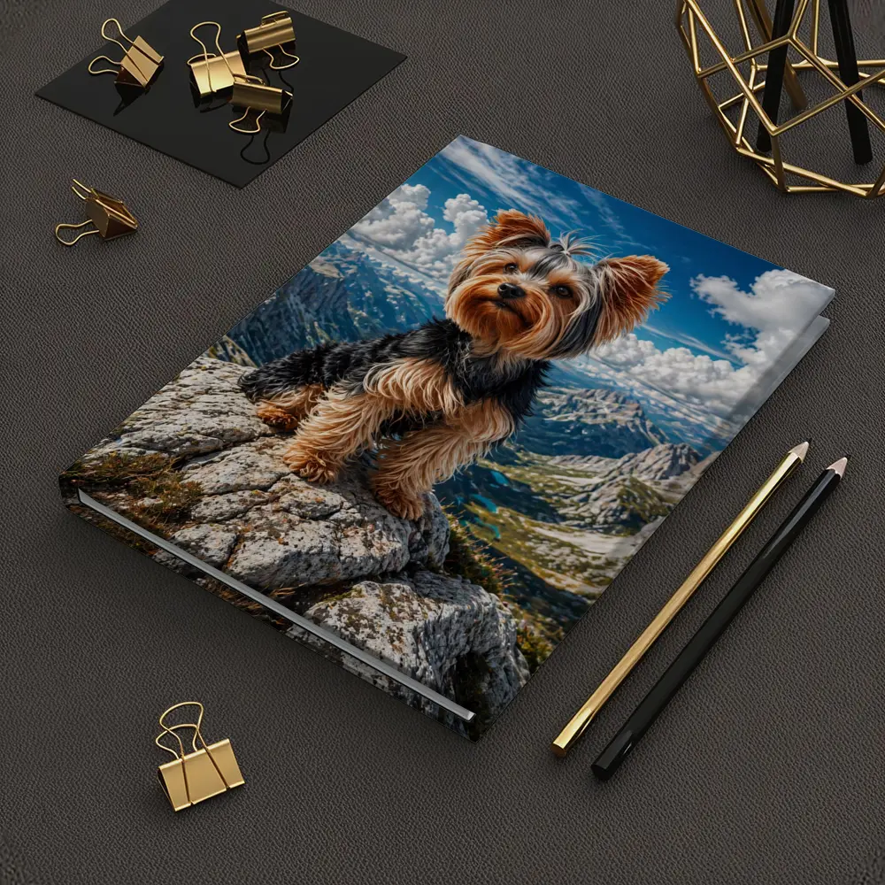Yorkshire Terrier Standing on Mountain Summit – Notebooks