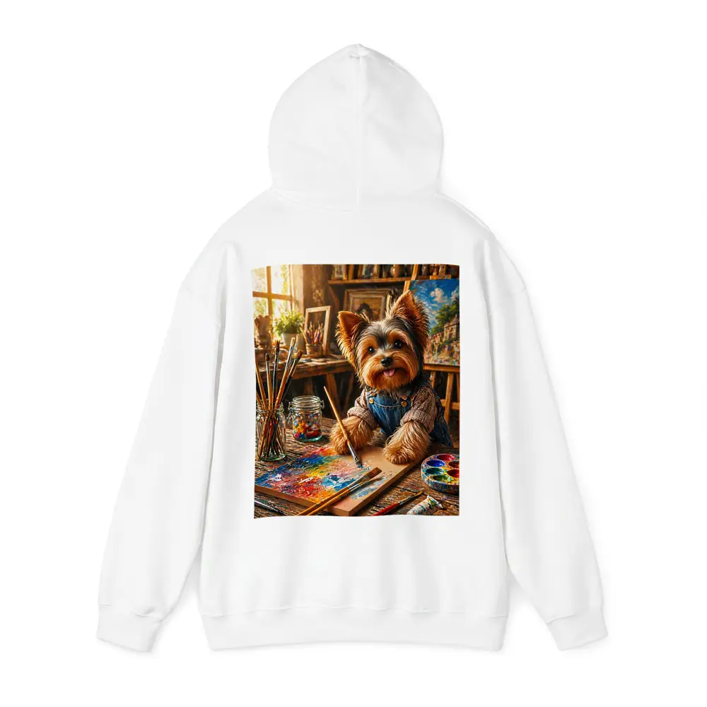 Yorkshire Terrier Painter in Colorful Art Studio – Hoodies