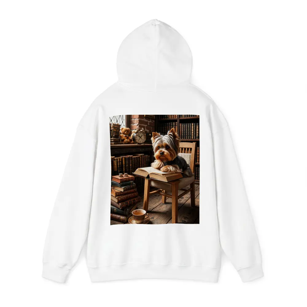 Yorkshire Terrier Reading Books Cozy Library – Hoodies