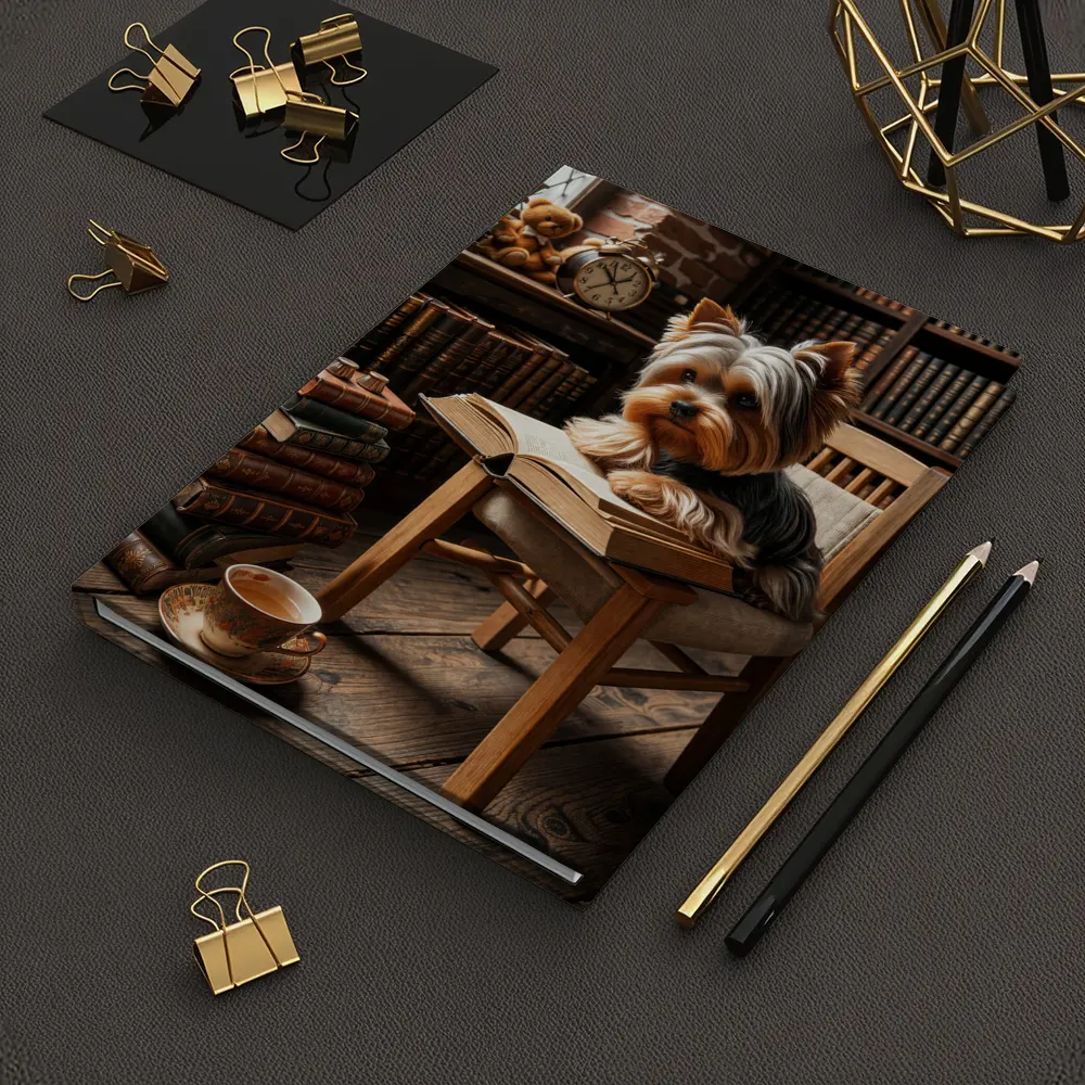 Yorkshire Terrier Reading Books Cozy Library – Notebooks