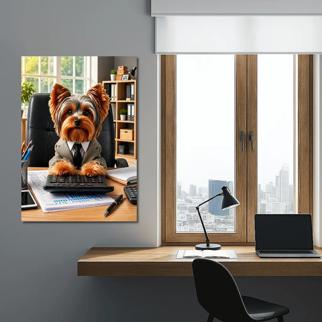Yorkshire Terrier Business Dog Office Desk – Wall Art