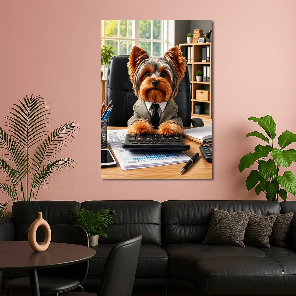 Yorkshire Terrier Business Dog Office Desk – Wall Art