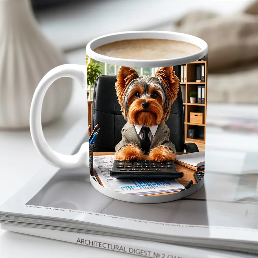 Yorkshire Terrier Business Dog Office Desk – Mugs