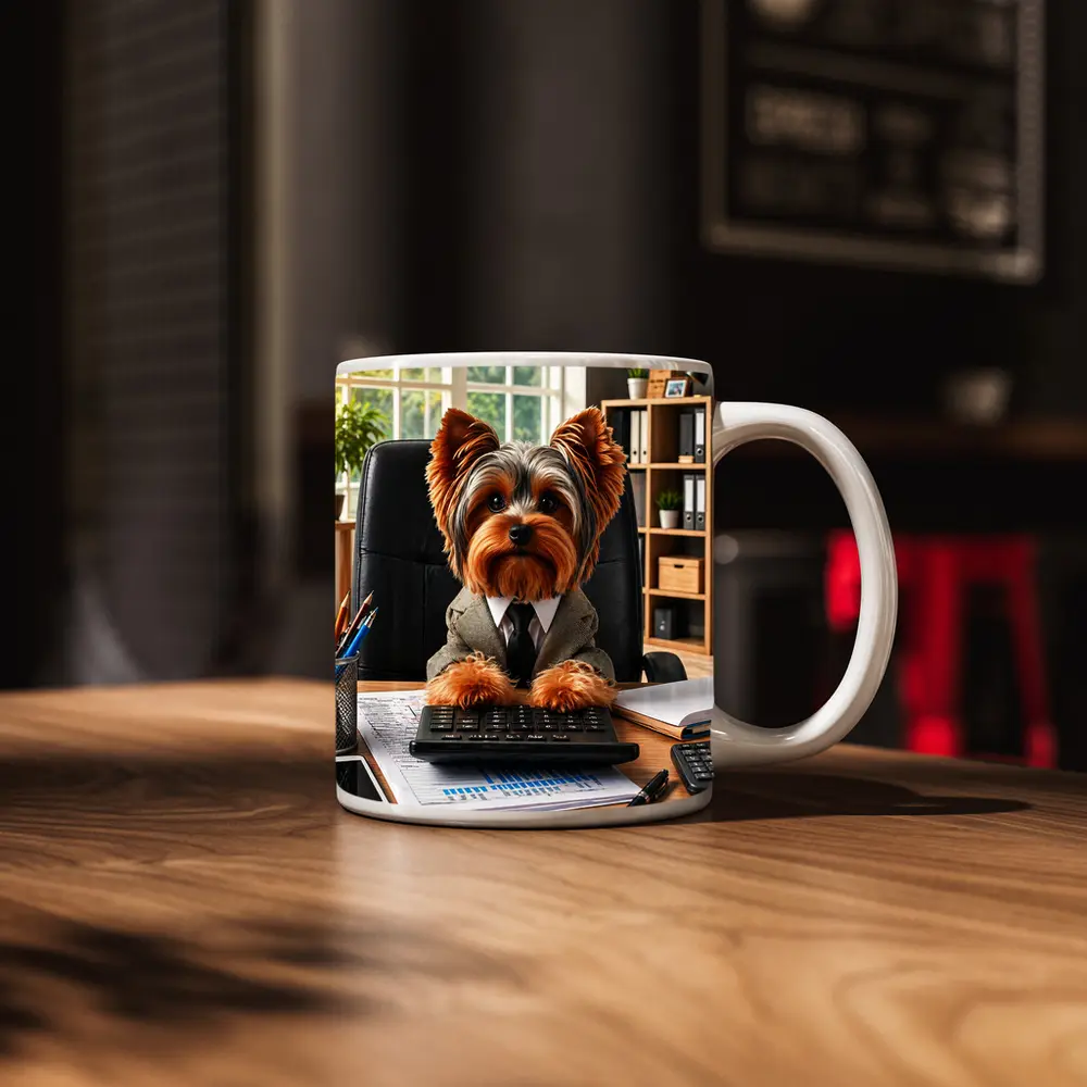 Yorkshire Terrier Business Dog Office Desk – Mugs