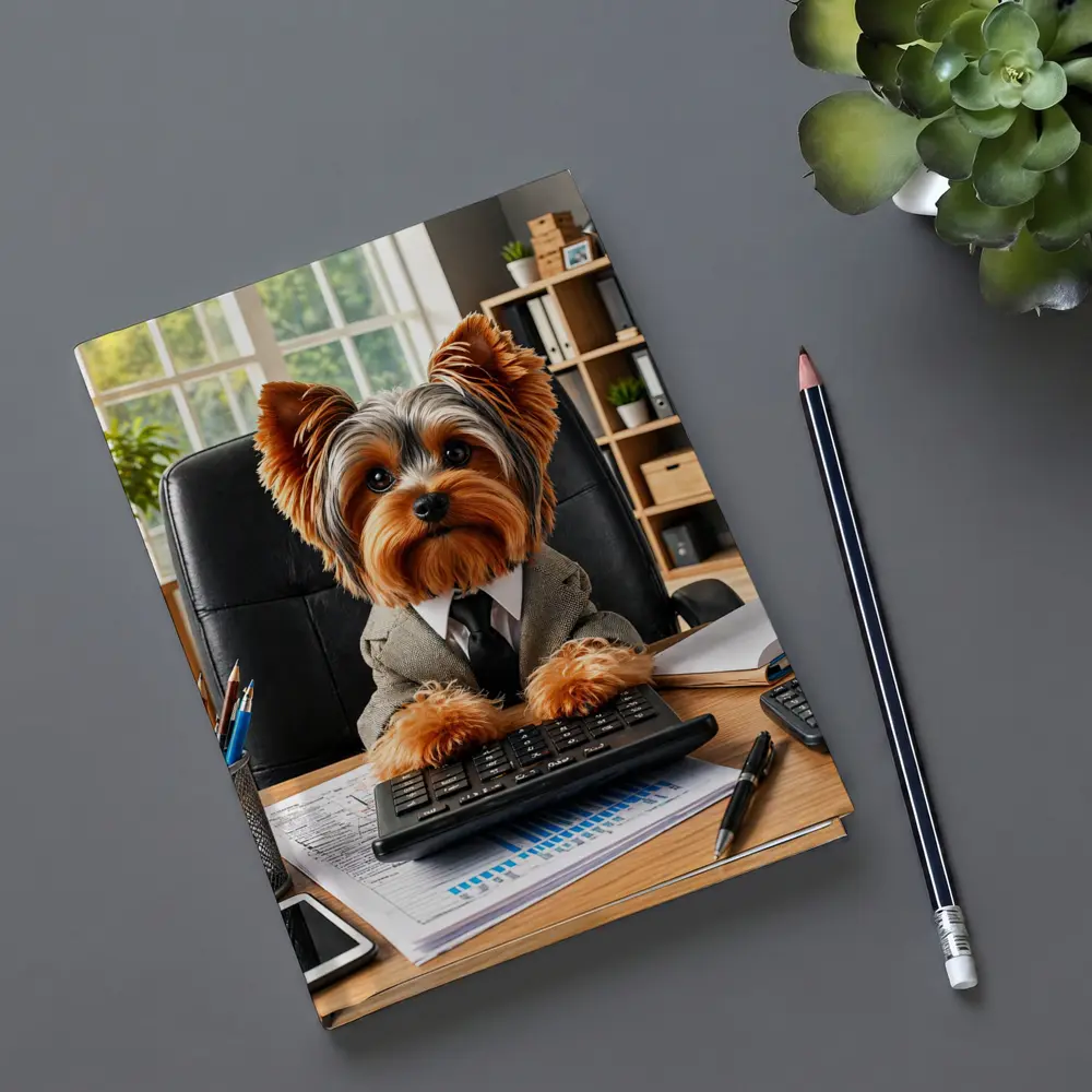 Yorkshire Terrier Business Dog Office Desk – Notebooks