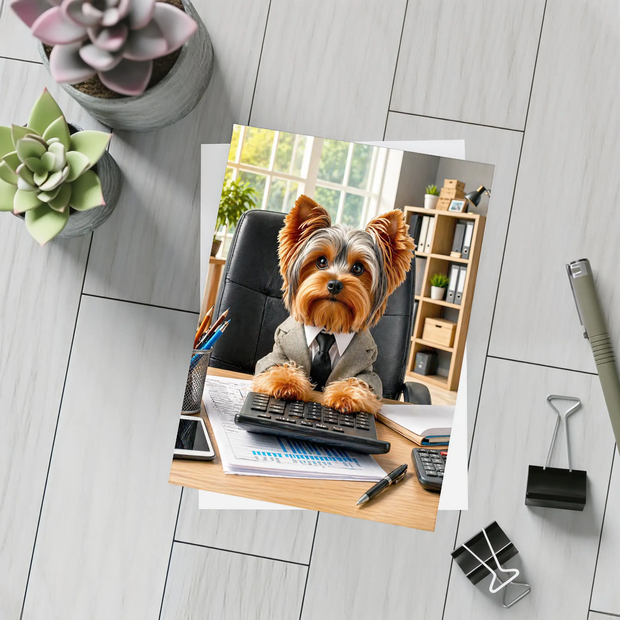 Yorkshire Terrier Business Dog Office Desk – Postcards